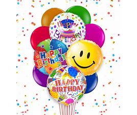 Large Happy Birthday Balloon Cluster